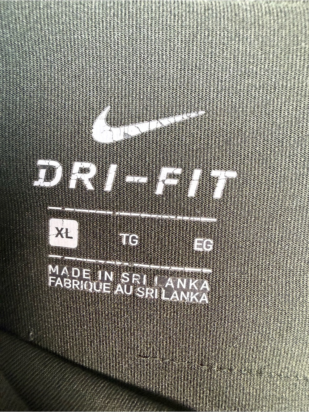 Nike Dark Olive Green Capri Leggings with Black Side Panels - Picture 4 of 6